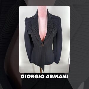 EUC Giorgio Armani Vertical Knit Striped Blazer